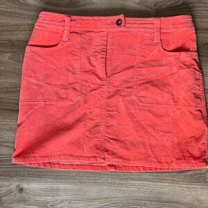 Boden Corduroy Coral Mini Skirt Size: 12